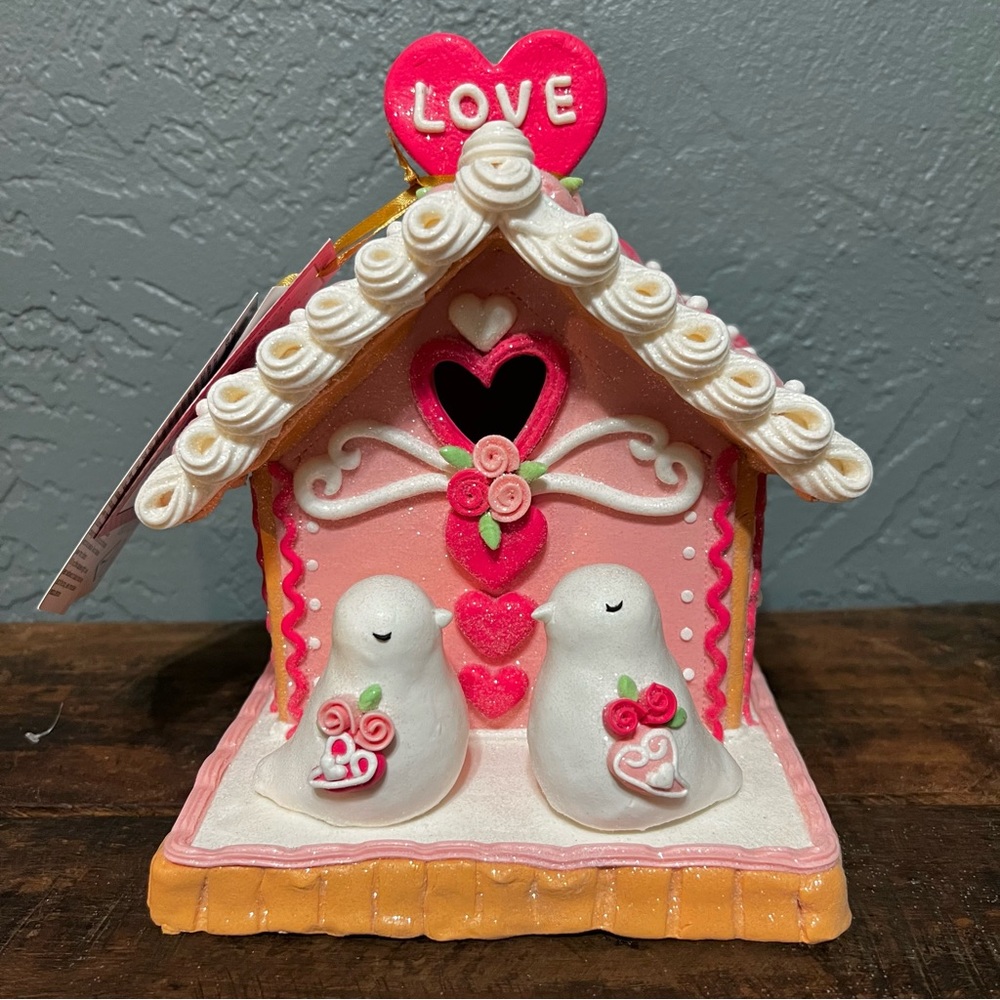 Pink Valentine’s Day Gingerbread House